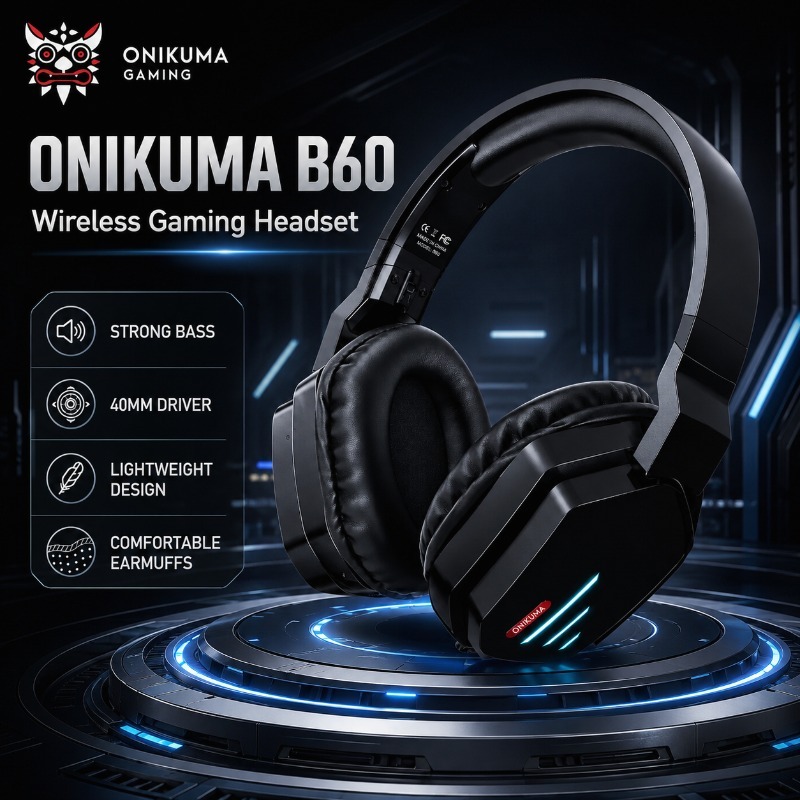 Gaming Console In Amazon - ONIKUMA B60 Bezprzewodowy Zestaw Słuchawkowy Gamingowy