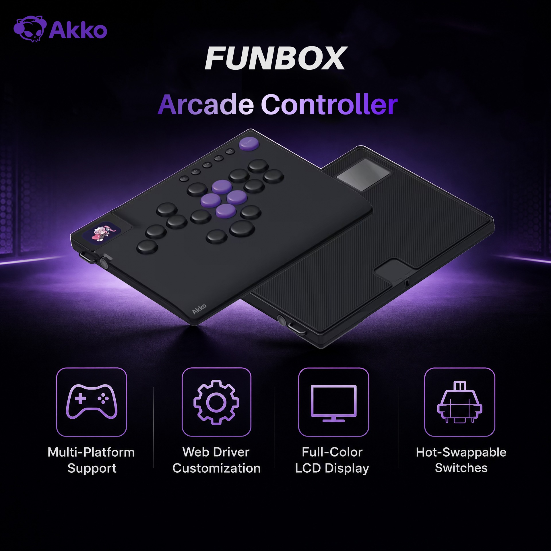 Gaming Console Tv Stick - Akko FUNBOX Magnetyczny kontroler arcade bez