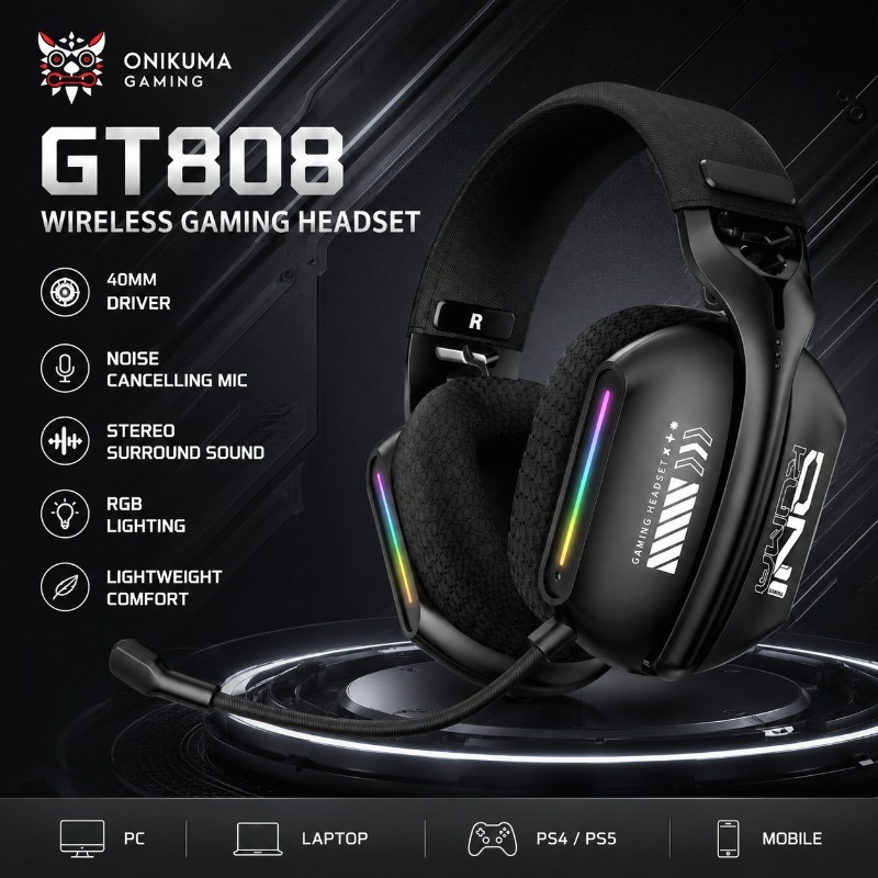 Gaming Console In Amazon - ONIKUMA GT808 Bezprzewodowy zestaw słuchawkowy do