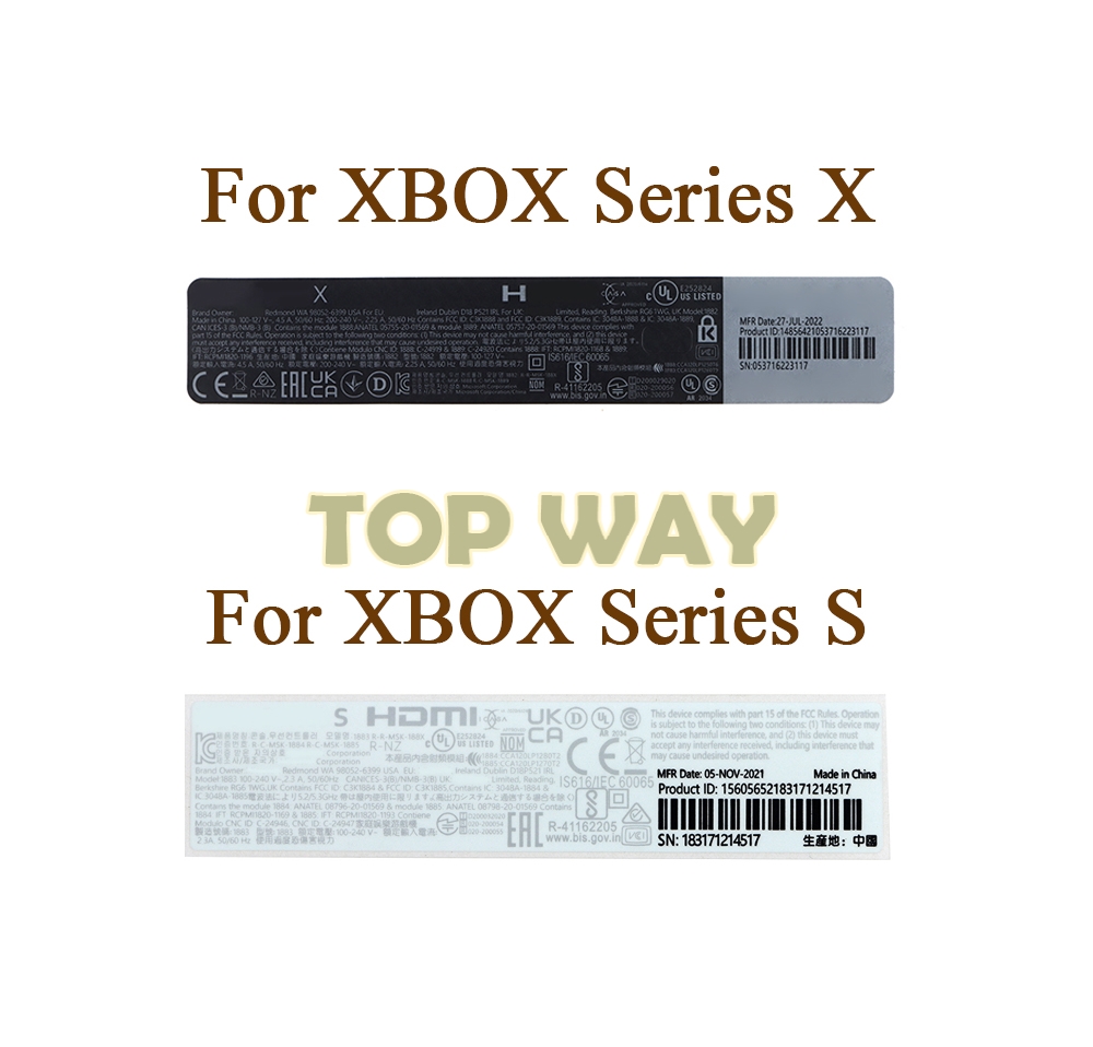 Gaming Console Xbox Series S - 5 SZTUK Uszczelki etykiet na obudowę