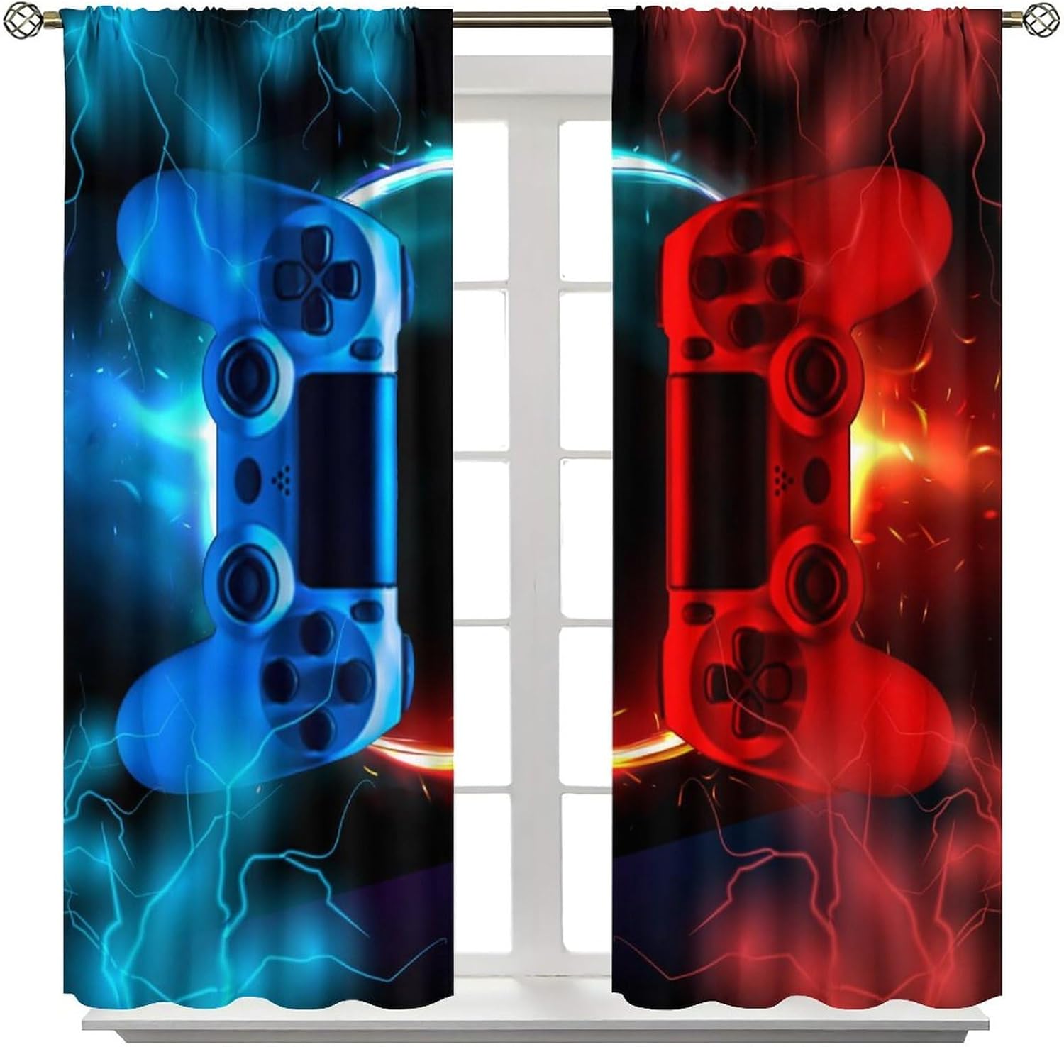 Zasłony Gamingowe Niebiesko-Cz – Gaming Console Cafe recenzja i cena